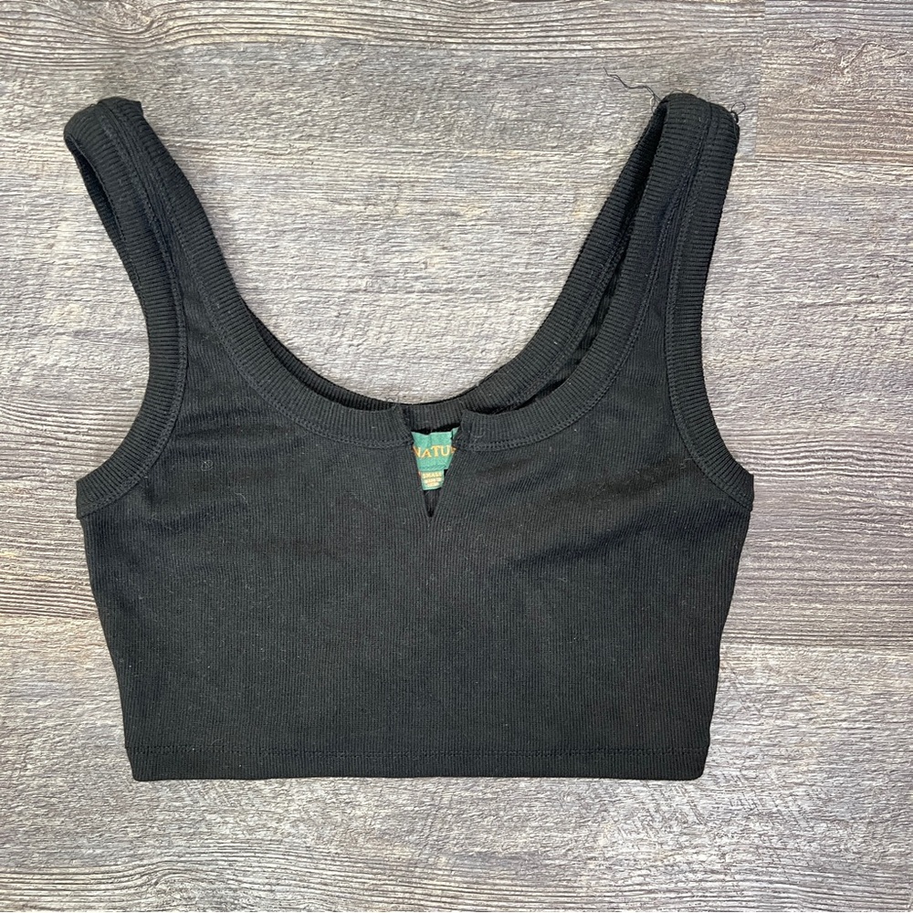 NWT Signature8 black cropped tank top size small S B154